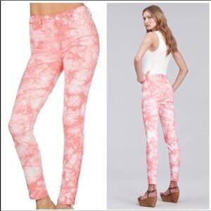 J Brand pink twisted coral tie dye skinny jeans size 26